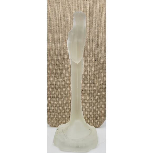 Vtg Lead Crystal Praying Saint Frosted Art Glass Statue Figurine Collectibles - Picture 5 of 7